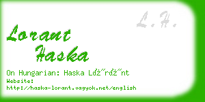 lorant haska business card